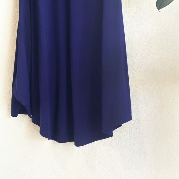 Eileen Fisher Asymmetrical Maxi Dress Large Viscose Jersey Stretch Lagenlook - Picture 3 of 9